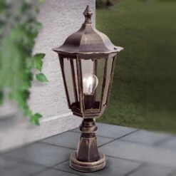 Sockelleuchte Puchberg In Schwarz-Gold