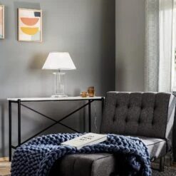 Tischleuchte Veronique, Fuß Breit, Weiß/chrom -Beleuchtung Rabatte 7255602 1