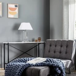 Tischleuchte Veronique, Fuß Breit, Weiß/chrom -Beleuchtung Rabatte 7255602 2