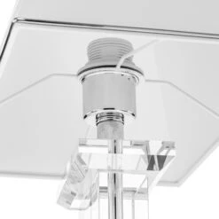 Tischleuchte Veronique, Fuß Breit, Weiß/chrom -Beleuchtung Rabatte 7255602 8