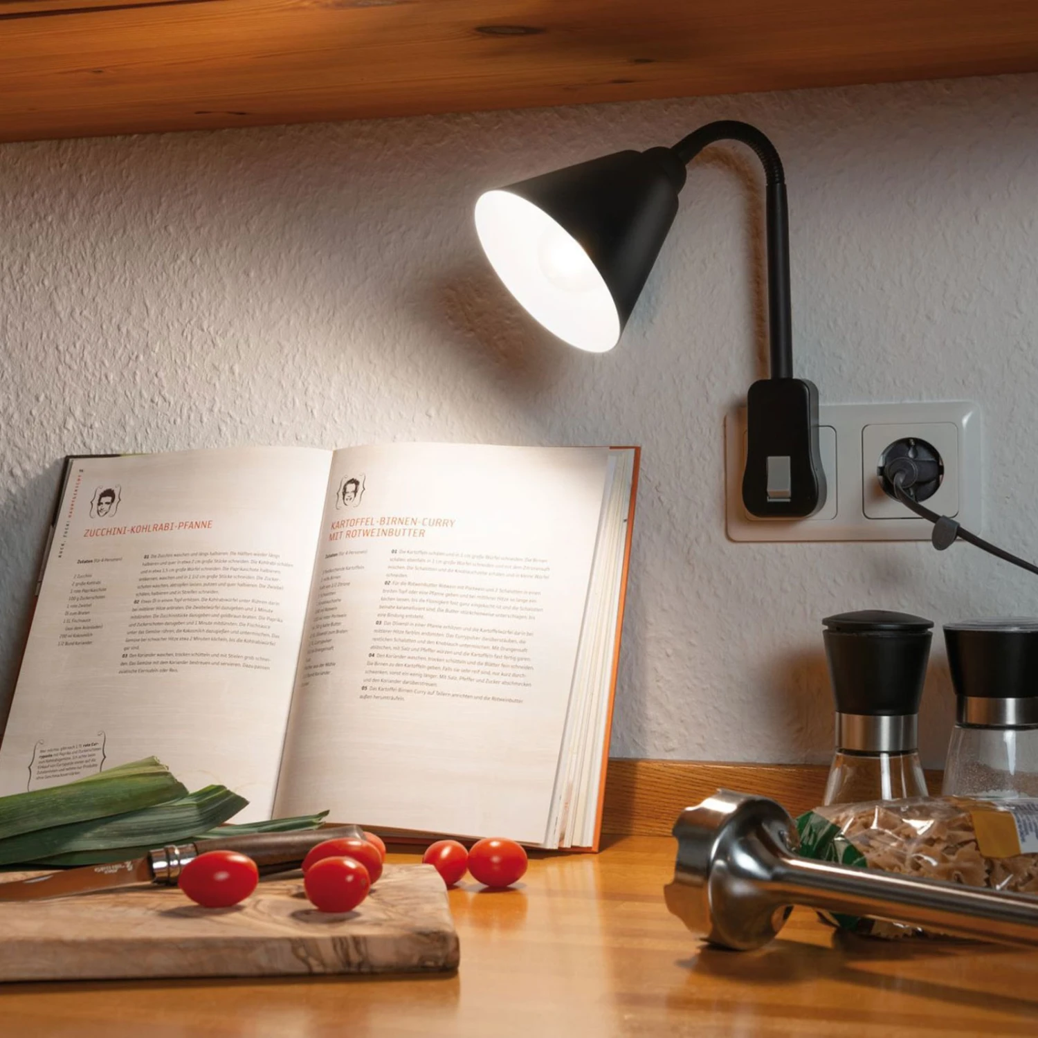 Paulmann Junus Steckerleuchte Mit Flexarm, Schwarz 4 Paulmann Junus Steckerleuchte Mit Flexarm, Schwarz – Bild 2