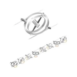 Paulmann Cardan Seilsystem Achtflammig, Chrom Matt