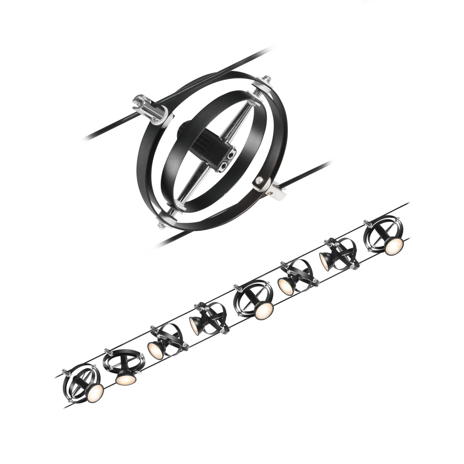 Paulmann Cardan Seilsystem Achtflammig, Schwarz M. 3 Paulmann Cardan Seilsystem Achtflammig, Schwarz M.