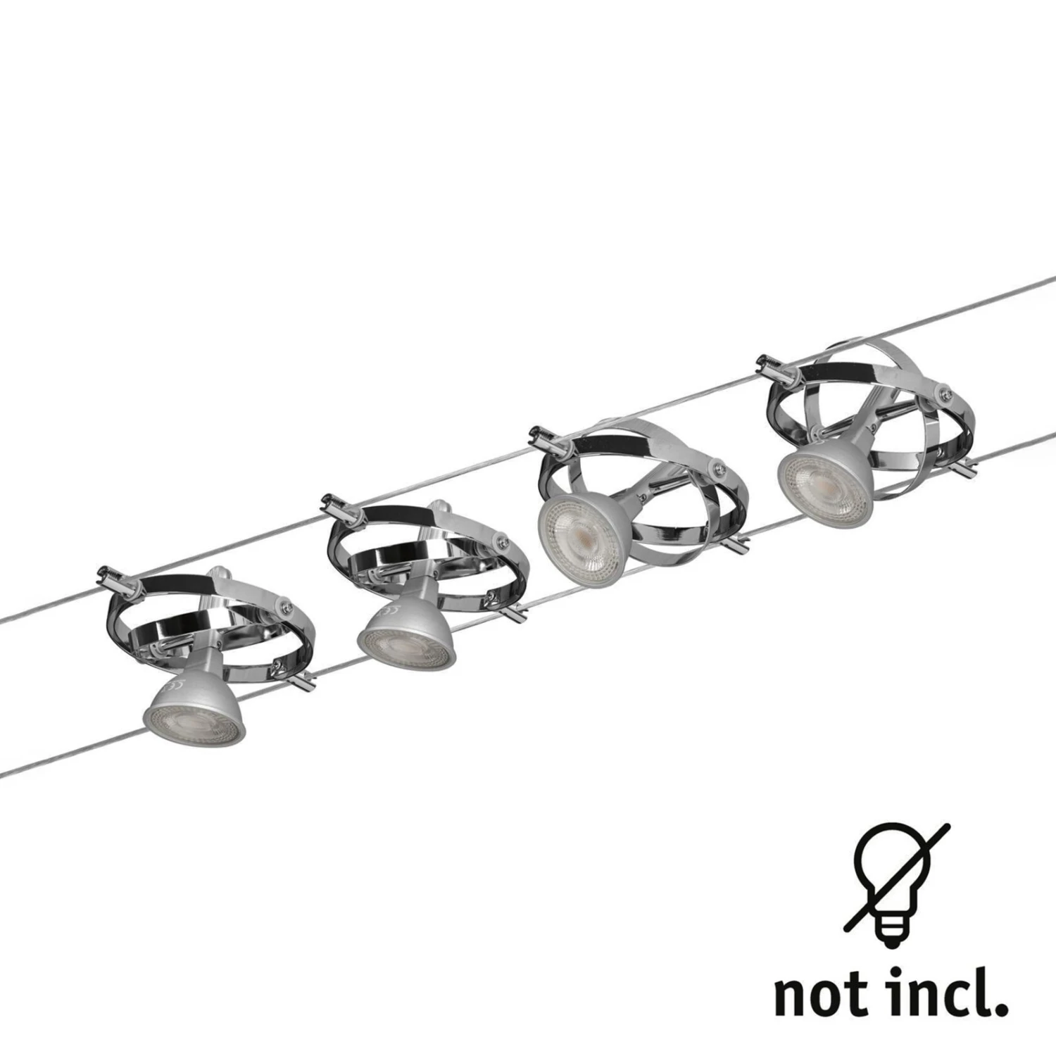 Paulmann Cardan Seilsystem 4fl. Chrom Matt/chrom 5 Paulmann Cardan Seilsystem 4fl. Chrom Matt/chrom – Bild 3