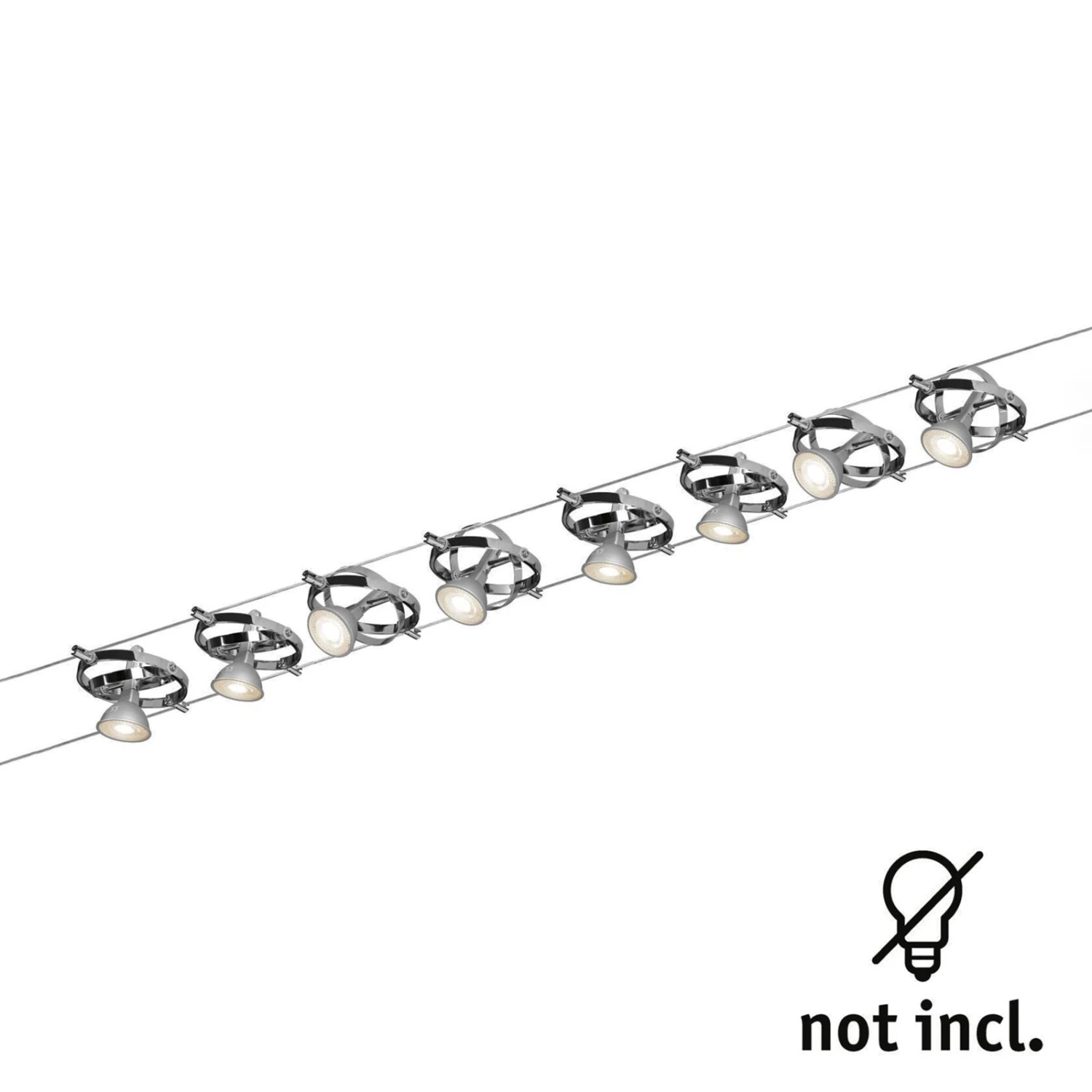 Paulmann Cardan Seilsystem 8fl. Chrom Matt/chrom 4 Paulmann Cardan Seilsystem 8fl. Chrom Matt/chrom – Bild 2