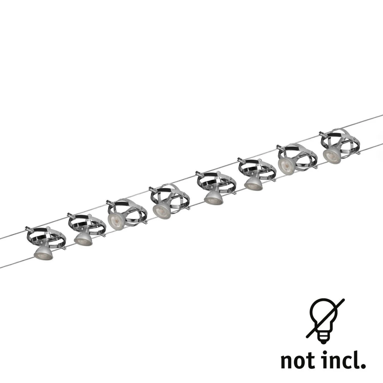 Paulmann Cardan Seilsystem 8fl. Chrom Matt/chrom 5 Paulmann Cardan Seilsystem 8fl. Chrom Matt/chrom – Bild 3