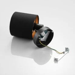 Stoff-Wandleuchte Vasilia In Schwarz-Gold, 1-fl. -Beleuchtung Rabatte 8032155 8