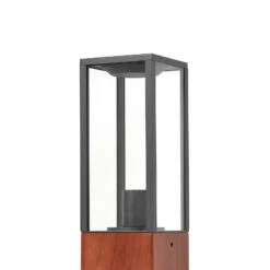 Lindby Jerik Sockelleuchte Mit Teakholz U. Glas -Beleuchtung Rabatte 8032651 4