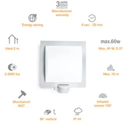 STEINEL L 20 S Außenwandleuchte Sensor, Edelstahl -Beleuchtung Rabatte 8505602 3