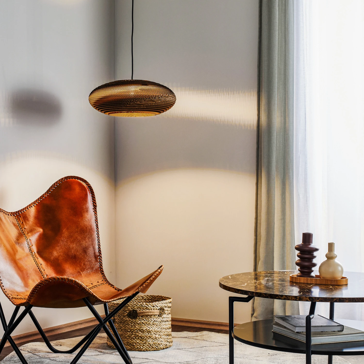 Think Paper Jazzy Hängelampe, Kartonschirm, Ø 44cm 4 Think Paper Jazzy Hängelampe, Kartonschirm, Ø 44cm – Bild 2