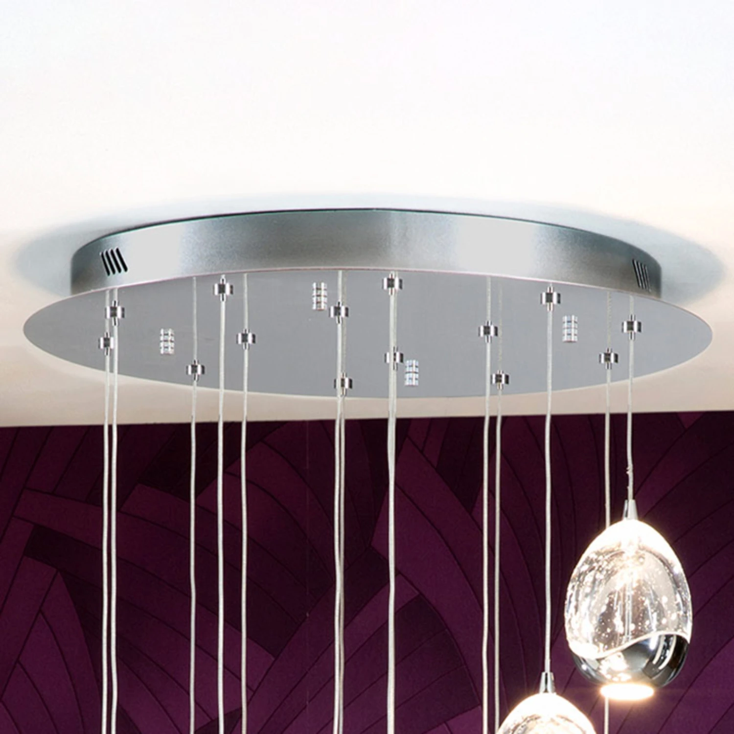 Hängelampe Rocio, 14-flg. App-steuerbar, Chrom 4 Hängelampe Rocio, 14-flg. App-steuerbar, Chrom – Bild 2