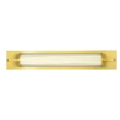LED-Wandlampe Frida, Glas, Weiß/gold, Röhrenförmig