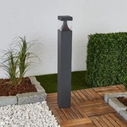 Lucande LED-Pollerleuchte Egon Mit Eckigem Leuchtkörper -Beleuchtung Rabatte 9616129 1