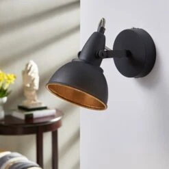 Wandleuchte Julin, Vintage-Look, Schwarz-gold -Beleuchtung Rabatte 9620726 1