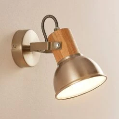 Wand- Und Deckenspot Dennis Mit Holzdetail