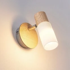 Holzspot Christoph Mit Weißem Schirm -Beleuchtung Rabatte 9621823 6