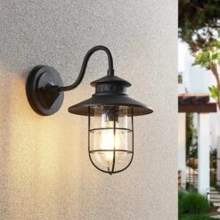Lindby Kyan Außenwandleuchte, Höhe 32 Cm -Beleuchtung Rabatte 9624780 1