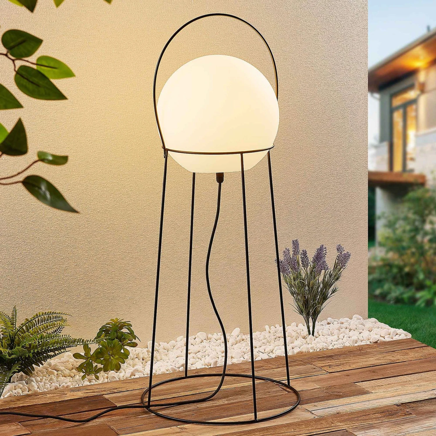 Lucande Hoyka Außenstehlampe Mit Kugel 3 Lucande Hoyka Außenstehlampe Mit Kugel