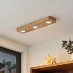 Lindby Mikari LED-Deckenleuchte Aus Holz, 3-fl. -Beleuchtung Rabatte 9627413 1