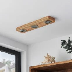 Lindby Mikari LED-Deckenleuchte Aus Holz, 3-fl. -Beleuchtung Rabatte 9627413 2