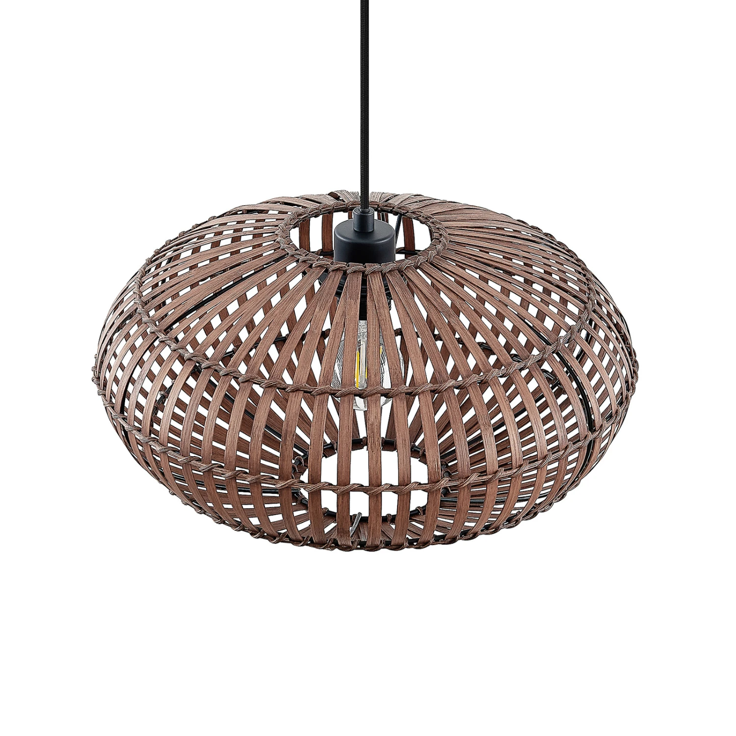 Lindby Majeora Hängeleuchte, Bambus, Dunkelbraun 8 Lindby Majeora Hängeleuchte, Bambus, Dunkelbraun – Bild 6