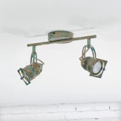 Antik Aussehender Strahler Janek, Grünspanlook -Beleuchtung Rabatte 9639084 1