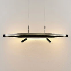 Lucande Matwei LED-Hängelampe, Oval, Nickel -Beleuchtung Rabatte 9639362 3