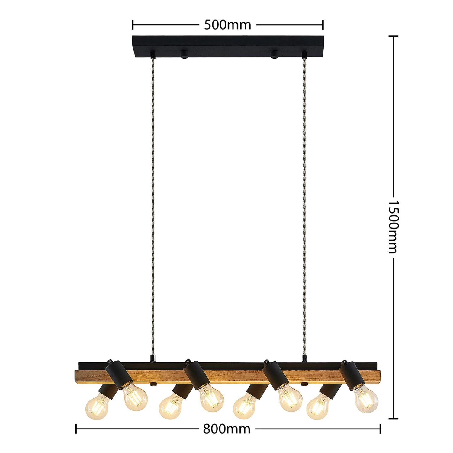 Lindby Morleen - Hängeleuchte, 8-fl., Holz Hell 6 Lindby Morleen - Hängeleuchte, 8-fl., Holz Hell – Bild 4
