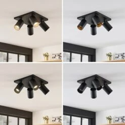 Arcchio Brinja Strahler, Eckig, Schwarz-gold 4-fl. -Beleuchtung Rabatte 9928020 3