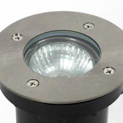 Prios Riya Bodeneinbauleuchte, Rund, Edelstahl -Beleuchtung Rabatte 9934184 5