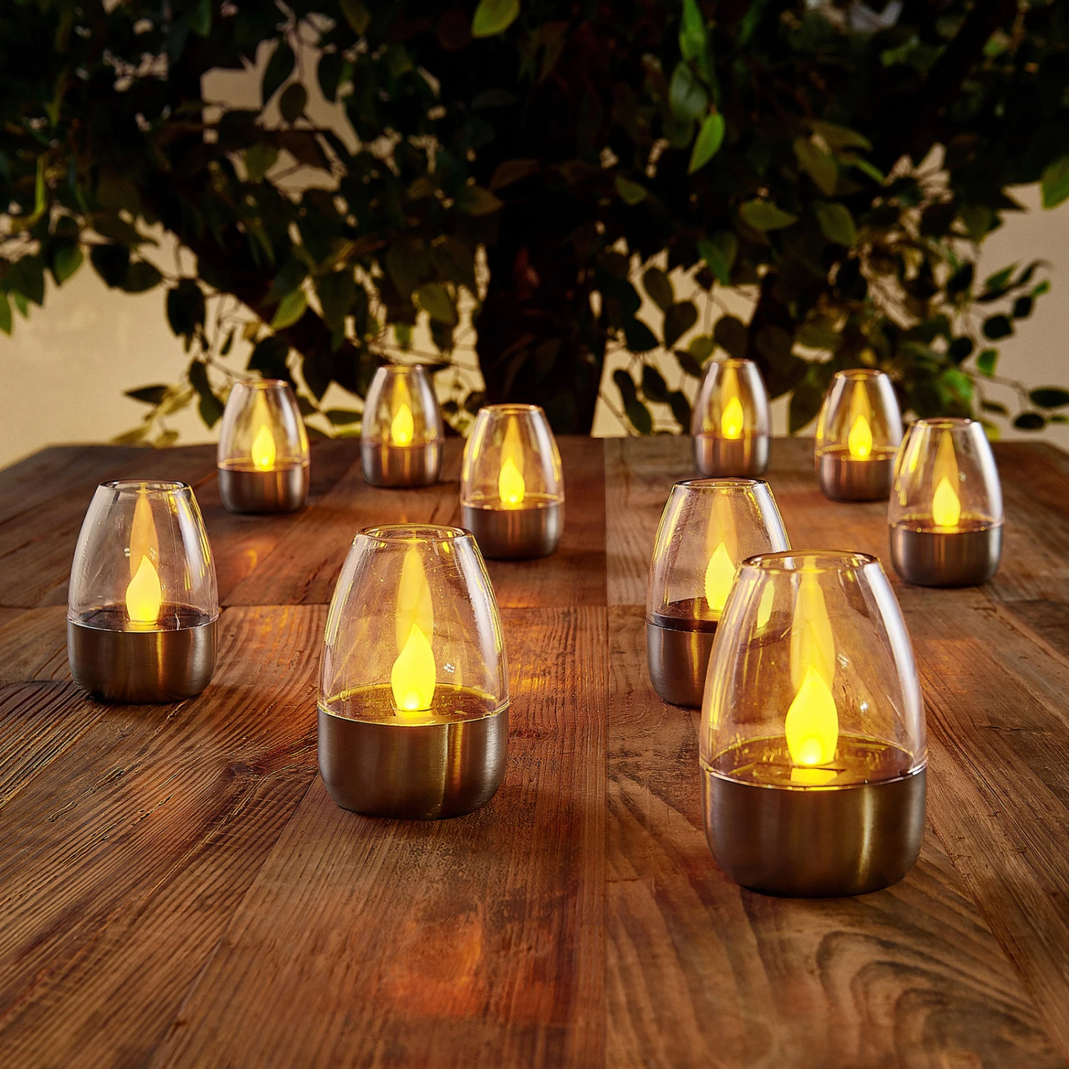 ELC Nicuria LED-Solarlampen, Edelstahl, 10er-Set 3 ELC Nicuria LED-Solarlampen, Edelstahl, 10er-Set