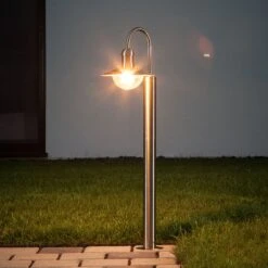 Gebogene Edelstahl-Wegeleuchte Damion 12 Gebogene Edelstahl-Wegeleuchte Damion -Beleuchtung Rabatte 9960018 1