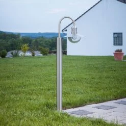 Gebogene Edelstahl-Wegeleuchte Damion 13 Gebogene Edelstahl-Wegeleuchte Damion -Beleuchtung Rabatte 9960018 2